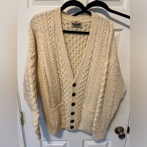 Cozy Cream Cable Knit Cardigan Sweater